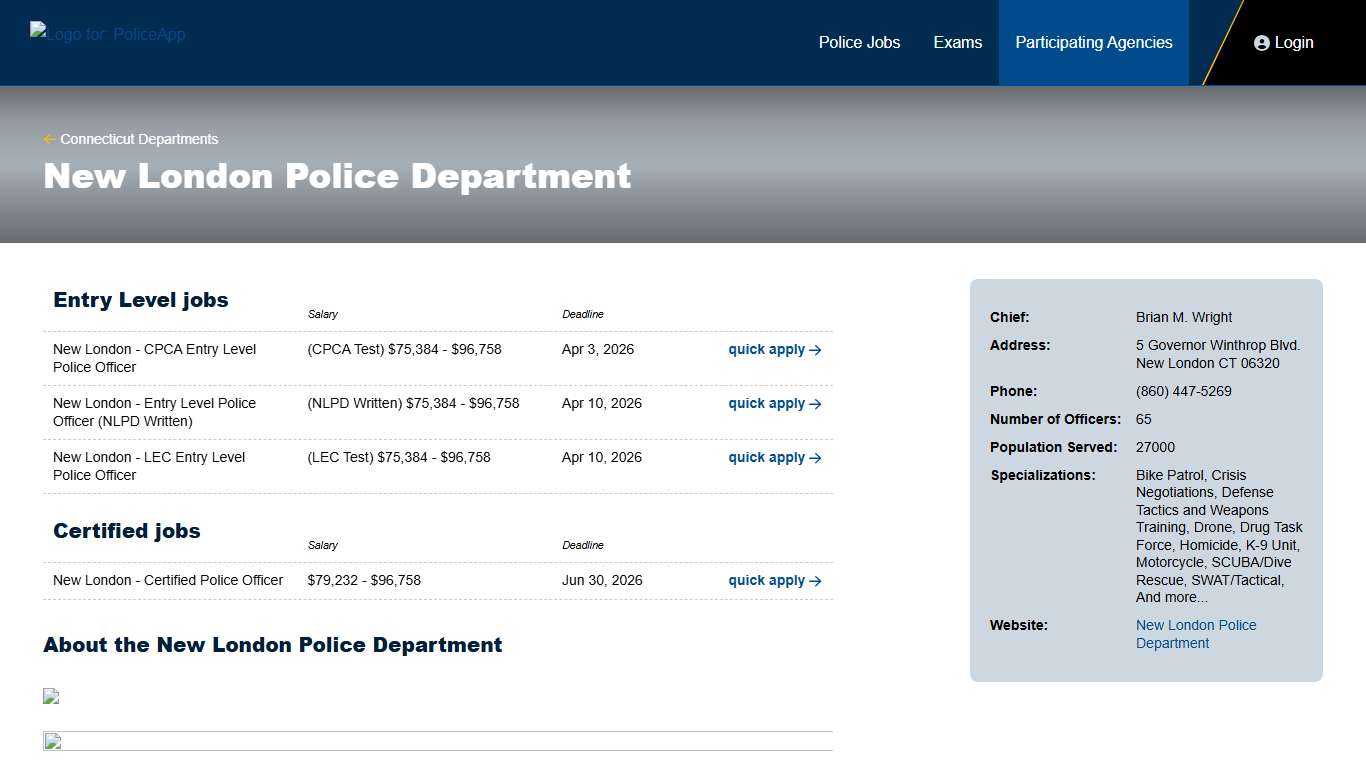 New London CT Police Department PoliceApp